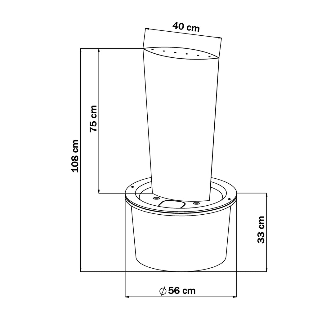 Cortenstahl-Säulenbrunnen Ellipse 100 cm – Terrassenbrunnen mit natürlicher Rostoptik