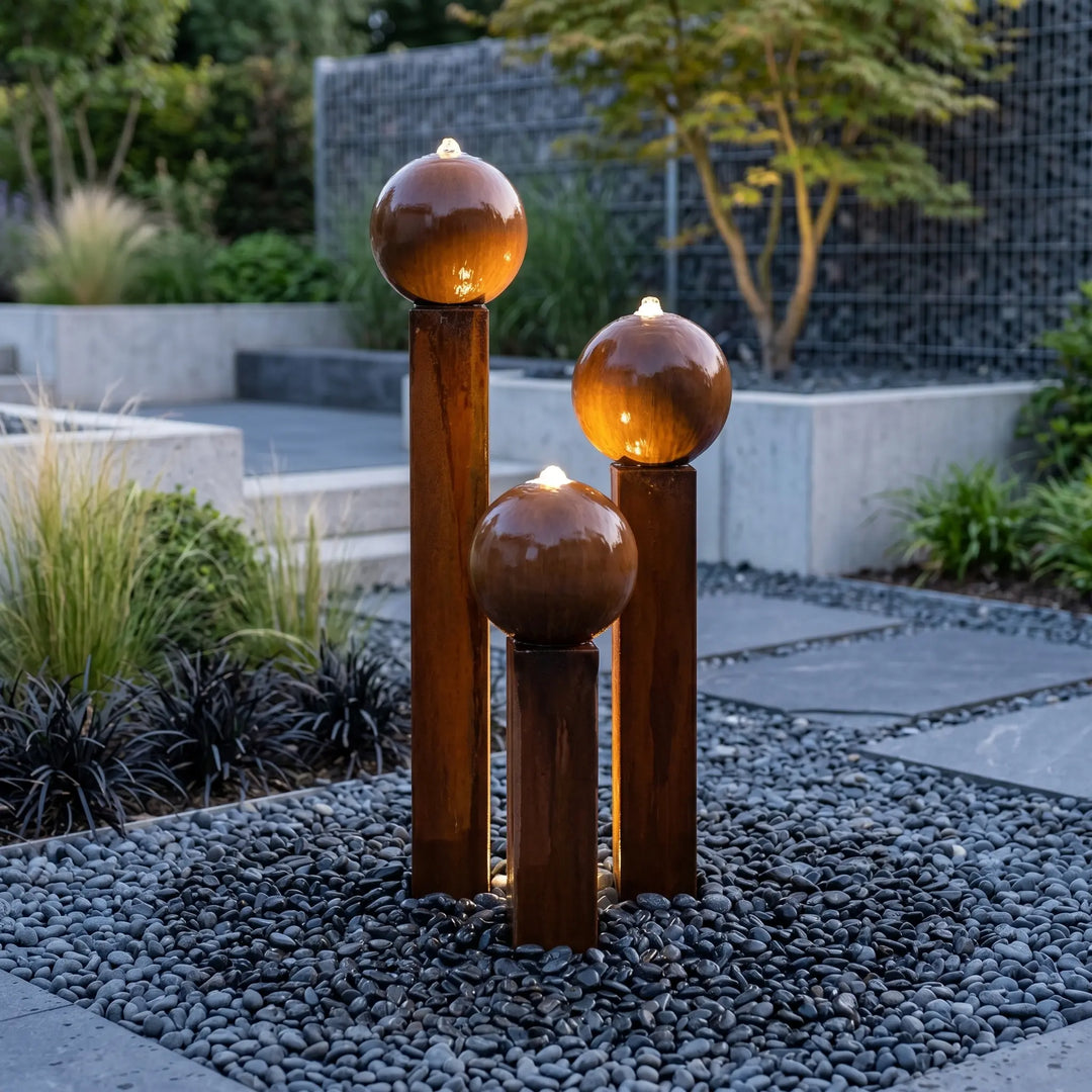 Balance Spera 67 Cortenstahl Brunnen für Terrasse und Garten