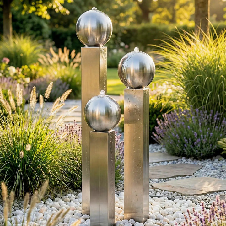 Balance Spera 67 Tall schlanker Edelstahlbrunnen für den Garten