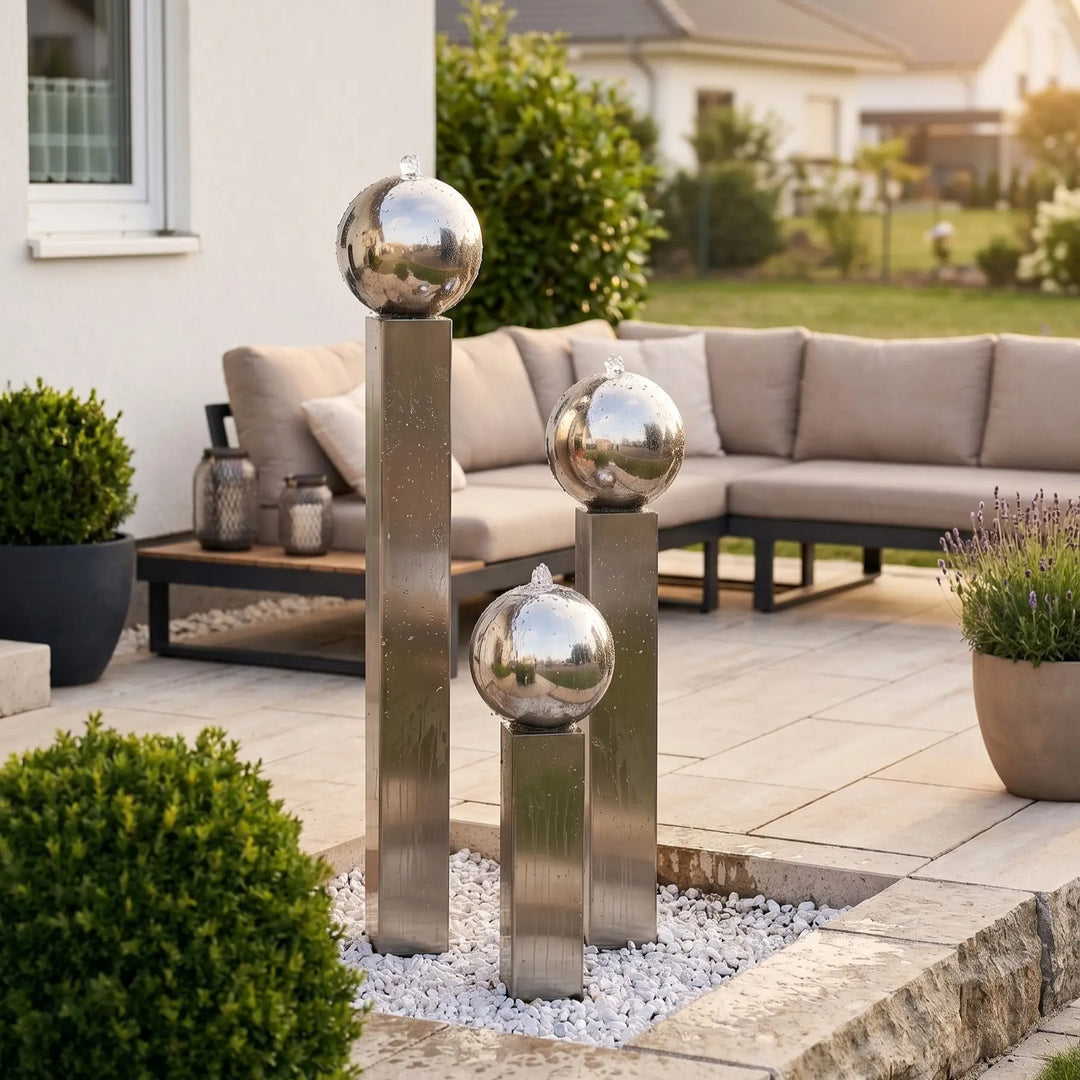 Balance Spera Grande großer Edelstahl Gartenbrunnen Ø 110 cm