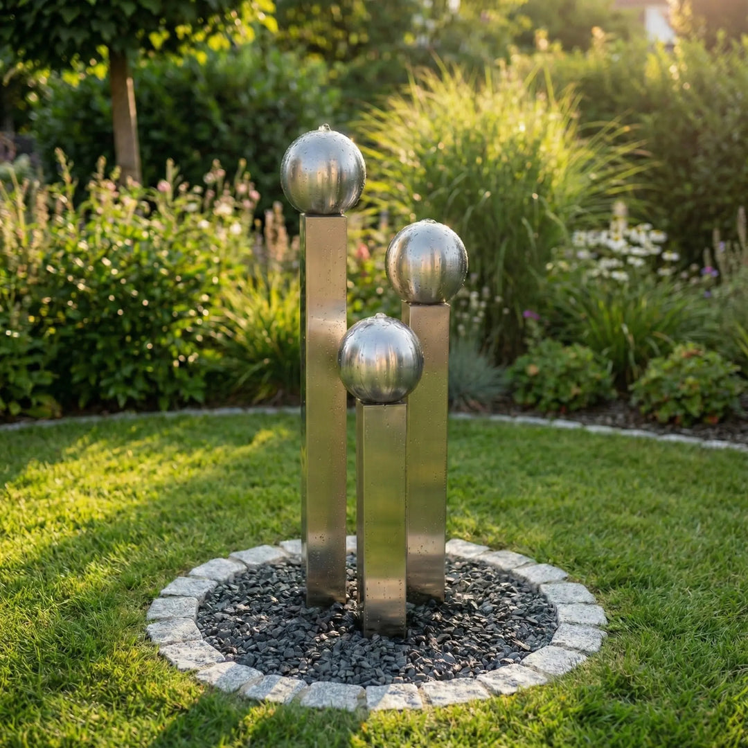 Balance Spera 67 Tall schlanker Edelstahlbrunnen für den Garten