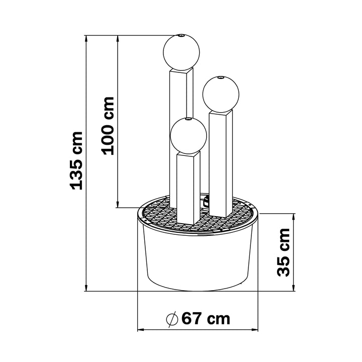 Balance Spera 67 Low – kompakter Gartenbrunnen aus Edelstahl