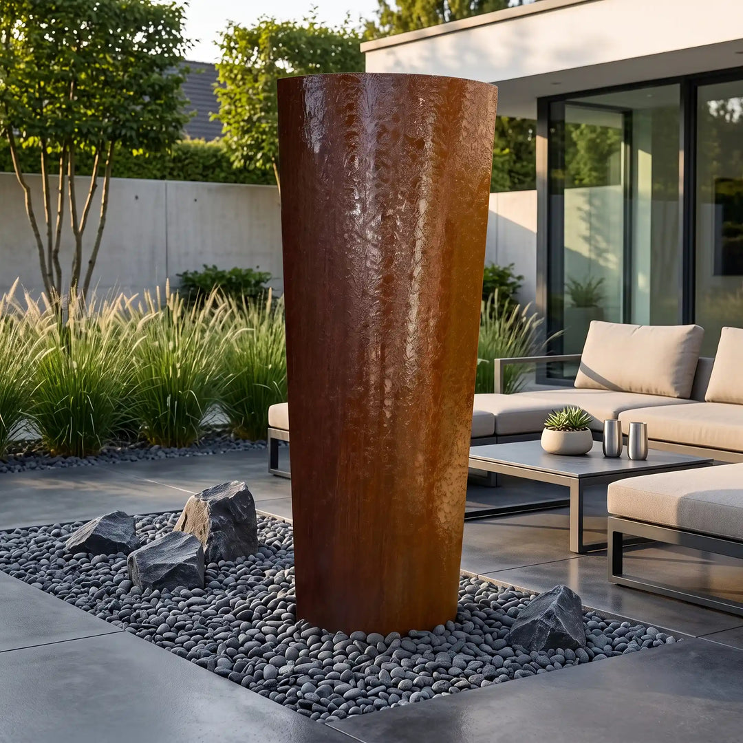 Große Ellipse 200 Cortenstahl-Gartenbrunnen 